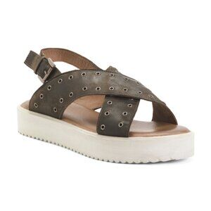 NEW BED/STU Leather Hali Platform Sandals bone 362tn
